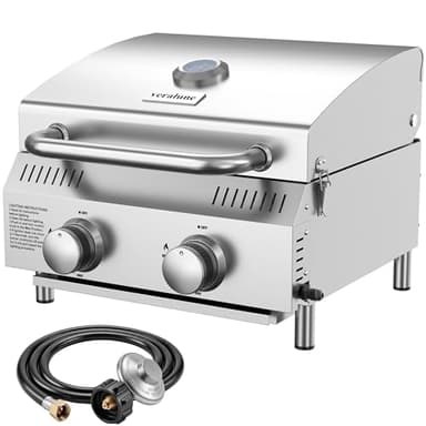 Veralune 2-Burner Tabletop Gas Grill, 22000 BTU Stainless Steel Grill