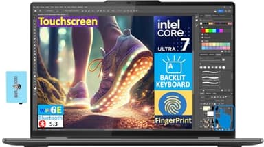 Lenovo Yoga 7i 2-in-1 Business Laptop 16.0" Touch FHD + IPS (Intel Core Ultra 7 155U (Beats i7-1335U), 16GB LPDDR5X, 1TB SSD, Backlit KYB, FP Reader, 2 Thunderbolt 4, Win11P) w/AI Copilot & DKZ Hub
