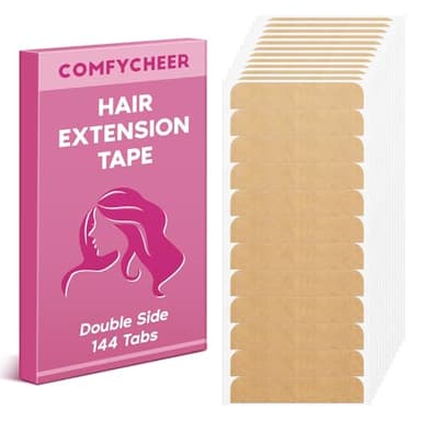 Comfycheer Hair Extension Tape 144 Tabs, Double Sided Adhesive Replacement Tape，Pre Cut Adhesive Tape for Tape in Extensions, Professional Hair Tape