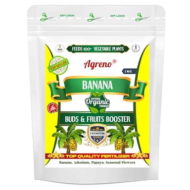 Agreno® Banana Bud and Fruit Booster, Essential Powerful Organic Fertilizer for Fast Growth and Heavy Fruiting of Banana Plants. (1 kg)