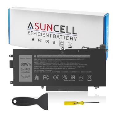 ASUNCELL 60Wh K5XWW Battery for Dell Latitude 5289 7389 7390 2-in-1 Series Notebook L3180 P29S001 P29S002 Laptop 6CYH6 71TG4 725KY J0PGR N18GG, 7.6V 3-Cell (NOT fits for Latitude 7390 Series)