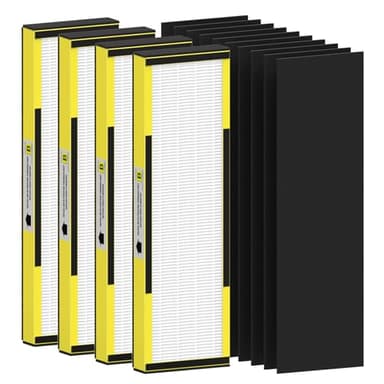 4 Pack FLT4825 HEPA Filter B Replacement Compatible with AC4825 AC4825E AC4300 AC4800 AC4880 AC4900 AC4850, 4 True HEPA Filters & 6 Activated Carbon Pre-filters