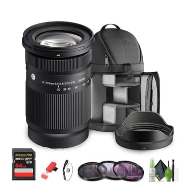 Sigma 20-200mm f/3.5-6.3 DG L-Mount (796969) Bundle. The Ideal Lens for Professional Portraits, Weddings Indoor/Outdoor Adventure, Wildlife, Travel, Sarfari, Photography use + Accessories