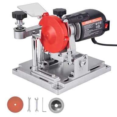 VEVOR Circular Saw Blade Sharpener, 140W 3800RPM Electric Saw Blade Sharpening Machine with 4" Ceramic & Diamond Grinding Wheels - Fits 3.5" to 15.7" Diameter Circular Saw Blades