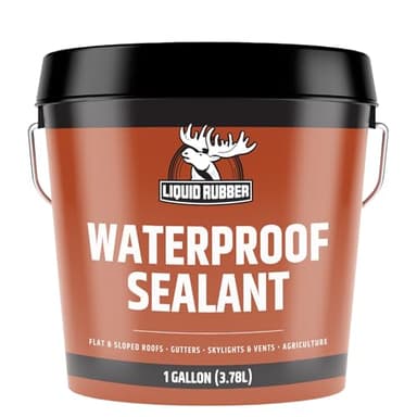 Liquid Rubber Waterproof Sealant – DIY Leak Repair Coating for Flat, Metal & Low Slope Roofs, Foundations, Gutters & More – Flexible Protective Membrane - Black - 1 Gallon