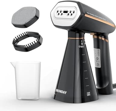 IRONDAY Steamer for Clothes, 1200W Portable Handheld Garment Steamer&Iron 2-in-1 with Fast Heat-up, Auto-Off, 350ml Water Tank, Powerful Foldable Handle Clothes Steamer Compact Size for Travel Home