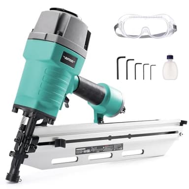 DOTOOL Framing Nail Gun 21 Degree 2-Inch to 3-1/2-Inch with Tool-Less Depth Adjustment Pneumatic Framing Nailer Air Nail Gun for Wall Sheathing, Siding Mount