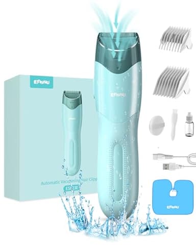 ENSSU Vacuum Hair Clippers for Kids, Rechargeable Vacuum Hair Cutter with 2 Modes for Children/Infant/Men, Waterproof Baby Hair Clippers Trimmers Cordless Haircut Kit in Large Hairs Storage Space