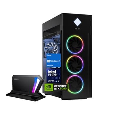 HP OMEN 45L GT22 RTX 5090 Gaming Desktop, Intel Ultra 9 285K, NVIDIA RTX 5090, 64GB DDR5 RAM, 2TB SSD, RGB Light Studio & Gaming Hub,Wi-Fi 6, W11H, Bundle with Lexar SL660 512GB Portable SSD