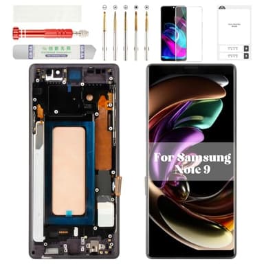 TFT for Samsung Note 9 Screen Replacement for Samsung Galaxy Note 9 LCD Digitizer Screen Replacement for Samsung Note 9 Display Touch Assembly with Frame SM-N960 Black