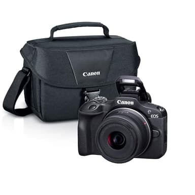 Canon EOS R100 Mirrorless Camera with RF-S18-45mm F4.5-6.3 is STM Lens, 24.1 Megapixel CMOS (APS-C) Sensor | Black with 200ES Camera Shoulder Bag