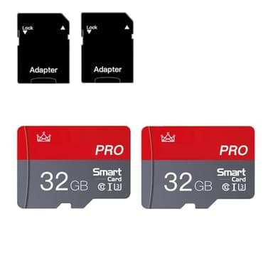 Micro Memory Card 32GB 2-Pack Memory Cards 32GB with Adapter Class 10 High Speed Mini TF SD Card for Smartphones/Camera/Tablet 2-PCS