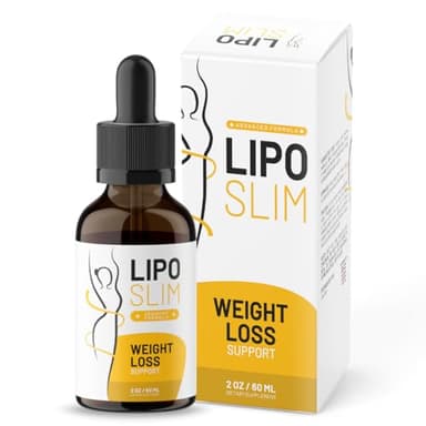 LIPO SLIM Official Drops - Daily Liquid Supplement - Advanced Formula for Natural Metabolism & Energy Support, LipoSlim for Overall Health & Wellness. One 60ml Bottle for 1 Month