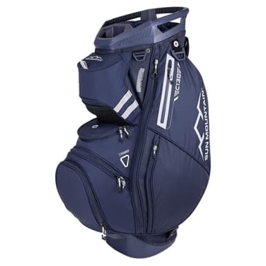 Sun Mountain Men's C130 Lightweight Cart Golf Bag 14-Way Top - 11 Pockets, Smart Dual Strap System, Push-Electric-Riding Cart Compatible Compression Base, 2025 Model - Navy
