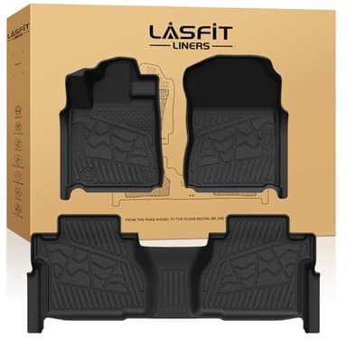 LASFIT Floor Mats for Toyota Tundra 2014-2021 Double Cab (Not Fit CrewMax or Regular Cab), Custom Fit All Weather Protection TPE Easy Clean Odorless Floor Liners for Tundra Front&Rear 2 Row Car Mats