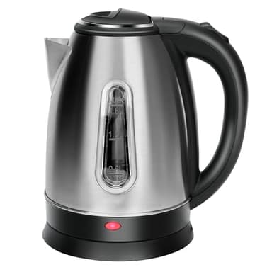 Electric Kettle, Stainless Steel 1.8 Liters Tea, Coffee Kettle & Hot Water Boiler, Auto Shut Off, Boil-Dry Protection with LED Ligh, Water Heater & Teapot, 360° Swivel Base, 1100W