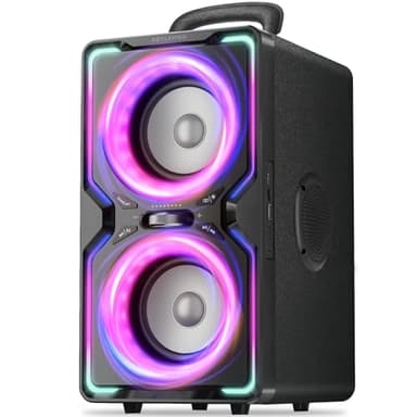 Hotlemon Large Bluetooth Speaker: 240W Peak Powerful Loud Sound with Deep Bass, 15H Playtime, Fast Charge, TWS, Portable Wireless Speakers for Outdoor, Party, Beach, Backyard, Home, Outside (Black)