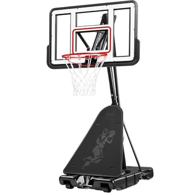 Best Choice Products Outdoor Basketball Hoop Portable & Adjustable 4.4-10FT, 44 Inch Shatterproof Backboard with Dunk Rim & Ball Return for Kids, Teens & Adults - White