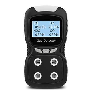 XLA Alert Portable Gas Detector, Gas Clip 4 Gas Monitor Meter Tester Analyzer, Rechargeable LCD Display Sound Light Shock Air Quality Tester, 2 Year Detector…