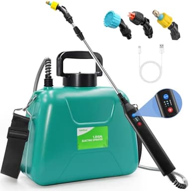 SideKing Battery Powered Sprayer 1.3 Gallon, Lightweight Electric Garden Sprayers in Lawn and Garden, 3 Mode Automatic Cordless Weed Sprayer for Yard, Pesticide, Watering, Cleaning