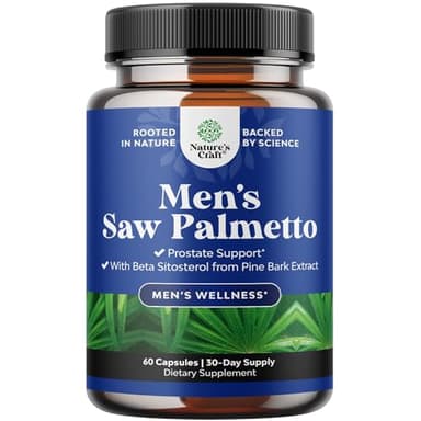 Saw Palmetto for Men with Beta Sitosterol - Saw Palmetto Extract Prostate Support Supplement for Men's Health & Better Bladder Control Plus Restoring Hair Supplement for Hair Health for Men - 60ct