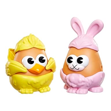 Potato Head Bunny & Chick Tots with 12 Mix and Match Pieces, Two 3-Inch Potato Bodies with 10 Accessories, Preschool Toys for Girls and Boys 2+