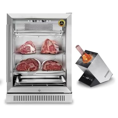 Cobalance Dry Aging Fridge for Steak, Chicken & Turkey, 24" 66lbs Meat Locker & The Perfect Pair: Single Bottle Wine Chiller, Create the Perfect Holiday Feast, Ideal Christmas Thanksgiving Gift.