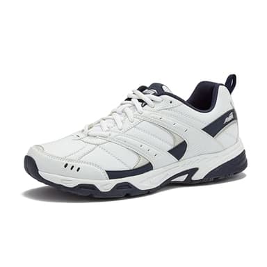 Avia Avi-Verge Mens Sneakers - Cross Trainer Mens Tennis Shoes, Pickleball or Walking Shoes for Men, White/True Navy, 11 X-Wide