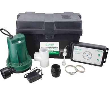 Basement Sentry by Zoeller STBB200 Battery Backup Sump Pump System Plus 45 GPM, Green