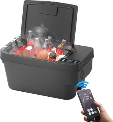 CHERY INDUSTRIAL.COM Car Refrigerator 12 Volt Tesla Fridge Model Y Portable 35QT(33L) Car Freezer App Control -4℉-50℉ for Travel Camping Road Trip