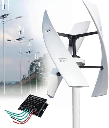 20000W Vertical Axis Wind Turbine Generator, 12V/24V/48V/220V, 3-Blade Outdoor Windmill Power Kit with Controller for Efficient Renewable Energy Supplementation