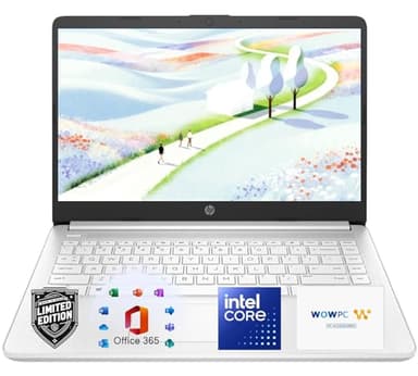 HP Ultrabook Laptop with Copilot AI & Office 365 • Intel High Performance CPU • 8GB RAM • 1.3TB Storage (320GB SSD and 1TB OneDrive) • Windows 11 w/o Earbuds