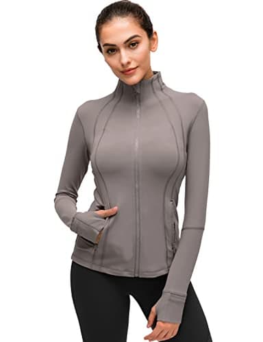 Costdyne Women's Yoga Jacket Slim Fit Full Zip Running Athletic Jacket Turtleneck Workout Jacket