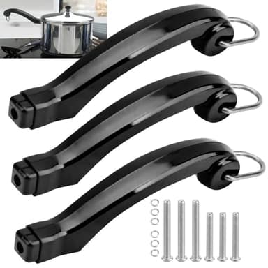 BianXiao 3 Pcs P08-031 Saucepan Handle Replacement (Short) with Mounting Screw Compatible with Far-berware 1 1.5 2 2.5 Qt Saucepans, 7" 7.5'' Saute Pans & More