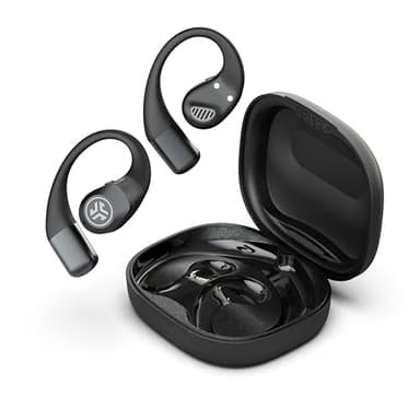 JLab Epic Open Sport Earbuds, Black, Wireless Open-Ear Audio Freedom Effortless Fit, Safe Listening, Bluetooth Multipoint, Customize with The App