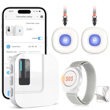 CallToU Wi-Fi Wireless Caregiver Pager Call Button for Elderly at Home, APP Emergency Alert for Seniors, Patients, and The Disabled