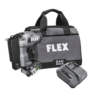 FLEX 24V Brushless 23Ga Pin Nailer Kit with 2.5Ah Lithium Battery and 160W Fast Charger - FS4341-1A