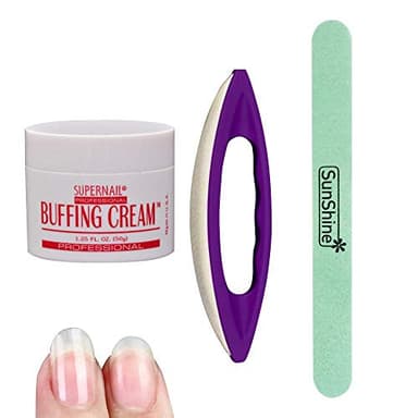 Joligel Manicure Polishing Kit, Buffing Cream + Leather Buffer + Polisher, Nail Care Tools Set for Professional Manicure Pedicure Salon