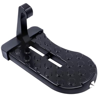 Car Door Step with Roof Rack Mount, 400lb Capacity, Aircraft-Grade Aluminum, Anti-Slip Surface, 6.3-inch Platform, Black