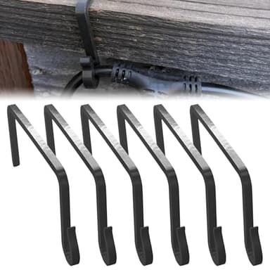 6 Pcs Outdoor Cinder Block Walls Light String Hooks - 6 inch No Drill String Light Hangers for Terrace, Stucco Wall and Fences, Christmas Outdoor Fence String Light Clips