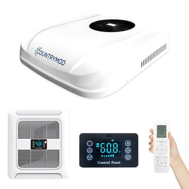 Countrymod 12V DC RV Air Conditioner 10000 BTU RV AC Unit Non-Ducted Rooftop RV Air Conditioners Portable Air Conditioner Quiet Cooling for RVs, Trailers, Fifth Wheel and Food Trucks
