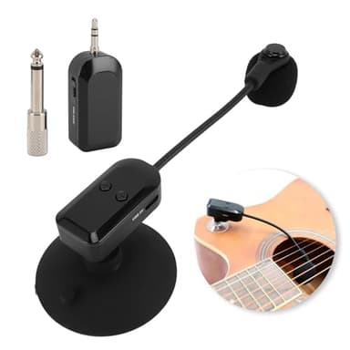 Tangxi 2.4G Wireless Instrument Microphone,360° Rotation Clip on Instrument Microphones Pickup System, Full Directional Condenser Mic for Saxophone Guitar Violin Cello Accordion