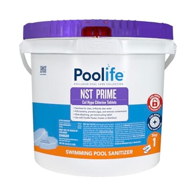 Poolife NST Tablets for Pool Sanitation, Clear Water & Prevent CYA Buildup - Slow-Dissolving Calcium Hypochlorate - Pool Chlorine Tablets Work with NST Feeder, Floater & Skimmer - 20.2 lb