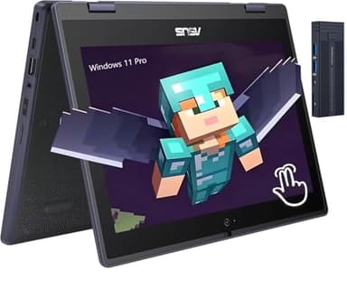 Asus 11.6" HD 2 in 1 Touchscreen Laptop, Intel Celeron N100 Processor, 4GB RAM 128GB SSD, 256gb 9H Docking Station, Webcam, Wi-Fi 6, Bluetooth 5.1, HDMI, Windows 11 Pro, Mineral Gray