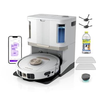 Shark Stratos 2-in-1 Robot Vacuum & Mop with 25+ Hands-Free Features & NeverTouch Self-Cleaning Base, Precision Mapping, Autolift Technology, HEPA Filtration, Edge Detect, White, RV2720ZE