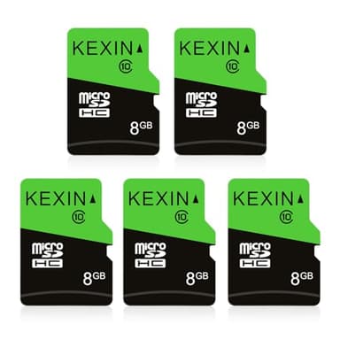 KEXIN 8GB Micro SD Card 5 Pack with SD Adapter microSDHC Memory Card UHS-I C10 Micro SD Card Full HD High Speed TF Card for Smartphone Tablet Action Camera Dash Cam Drone Game Console