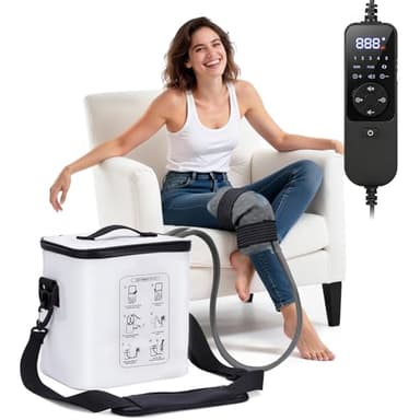 Ice Machine for Knee After Surgery - Programmable Cold Therapy Machine, Portable Ice Therapy with Quiet Pump, Digital Timer, 12Hrs Cooling for Knee Replacement Recovery & Sports Injury Pain Relief