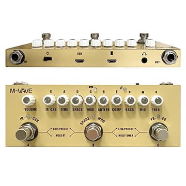 Multi Effects Acoustic Guitar Pedal,Cube Baby AC Guitar Multi Effects Pedal Delay Chorus Tremolo Reverb Effect Pedal