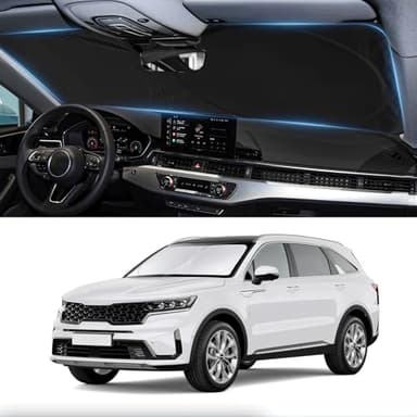 Custom Fit Sorento Windshield Sunshade for 2021-2024 2025 2026 KIA Sorento Front Window Shades Cover for Windshield Sun Visor Protector 210T Reflector Block Heat and Sun Protection Cooler Accessories