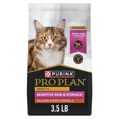 Purina Pro Plan Sensitive Skin and Stomach Senior Cat Food Salmon and Rice Formula - 3.5 lb.